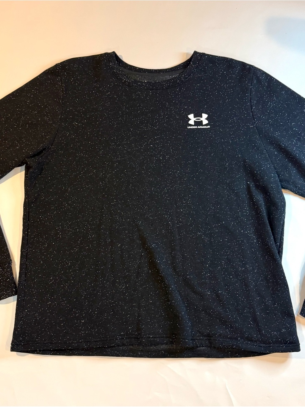 Under Armour Men’s Black Speckle Crewneck Long Sleeve Sz XL
